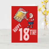 大おもしろいビールの漫画が登場する第18誕生日カード カード (黄色い花)