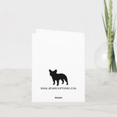 大おもしろいフランスの舌が出るブルドッグ カード (裏面)