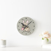 大おもしろいフランスの舌が出るブルドッグ ラウンド壁時計 (ホーム)