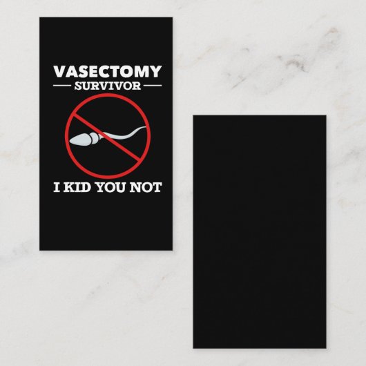 大おもしろい人の精管切除手術ことわざ 名刺 (正面/裏面)