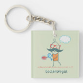 大おもしろい口ひげの細菌学者 キーホルダー (正面)