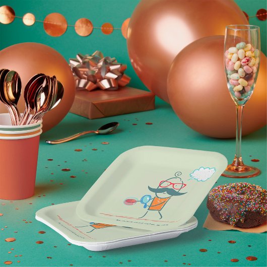 大おもしろい口ひげの細菌学者 ペーパープレート