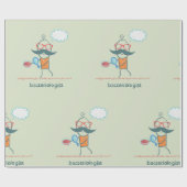 大おもしろい口ひげの細菌学者 ラッピングペーパー (フラット)