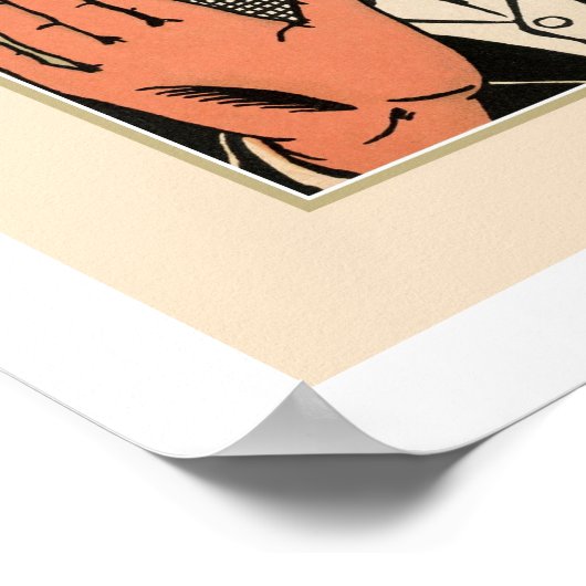 大おもしろい口ヴィンテージ飲み漫画 ポスター (角)