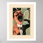 大おもしろい口ヴィンテージ飲み漫画 ポスター (正面)