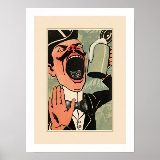 大おもしろい口ヴィンテージ飲み漫画 ポスター (正面)