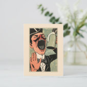 大おもしろい口ヴィンテージ飲み漫画 ポストカード (スタンド正面)