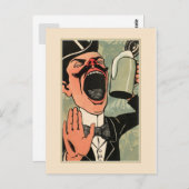 大おもしろい口ヴィンテージ飲み漫画 ポストカード (正面/裏面)