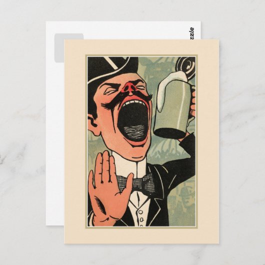 大おもしろい口ヴィンテージ飲み漫画 ポストカード (正面/裏面)