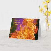大おもしろい火炎誕生日カードの老朽化 カード (黄色い花)