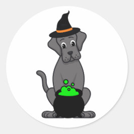 大おもしろい犬は魔女だ ラウンドシール