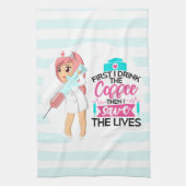 大おもしろい皮下針付ナースことわざ キッチンタオル (縦)