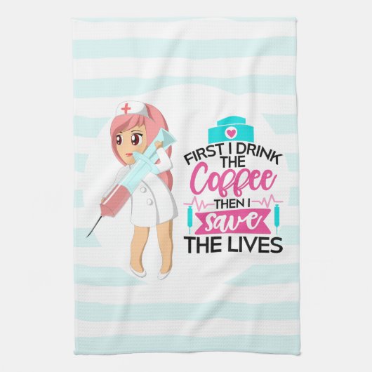 大おもしろい皮下針付ナースことわざ キッチンタオル (縦)