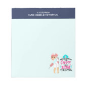 大おもしろい皮下針付ナースことわざ ノートパッド (正面)