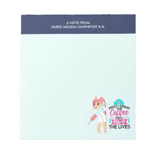 大おもしろい皮下針付ナースことわざ ノートパッド (正面)