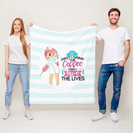 大おもしろい皮下針付ナースことわざ フリースブランケット (インサイチュ)