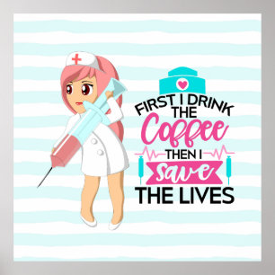 大おもしろい皮下針付ナースことわざ ポスター