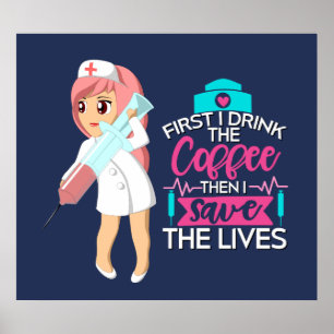 大おもしろい皮下針付ナースことわざ ポスター