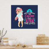 大おもしろい皮下針付ナースことわざ ポスター (キッチン)