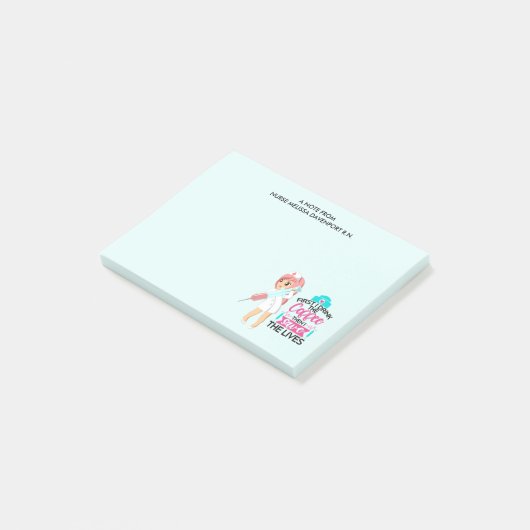 大おもしろい皮下針付ナースことわざ ポストイット (アングル)