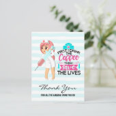 大おもしろい皮下針付ナースことわざ ポストカード (スタンド正面)