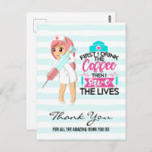 大おもしろい皮下針付ナースことわざ ポストカード (正面/裏面)