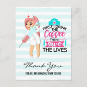 大おもしろい皮下針付ナースことわざ ポストカード (正面)