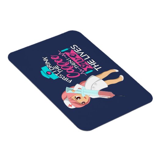 大おもしろい皮下針付ナースことわざ マグネット (右側)