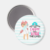 大おもしろい皮下針付ナースことわざ マグネット (正面/裏面)