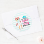 大おもしろい皮下針付ナースことわざ ラウンドシール (封筒)