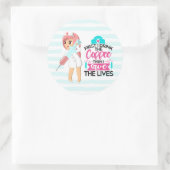 大おもしろい皮下針付ナースことわざ ラウンドシール (バッグ)