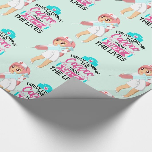 大おもしろい皮下針付ナースことわざ ラッピングペーパー (角)