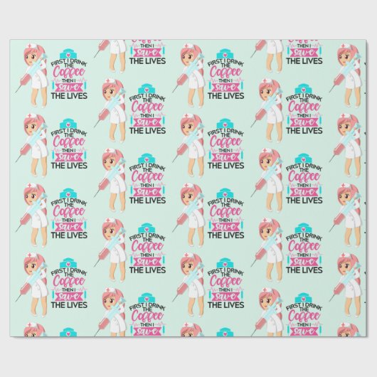 大おもしろい皮下針付ナースことわざ ラッピングペーパー (フラット)