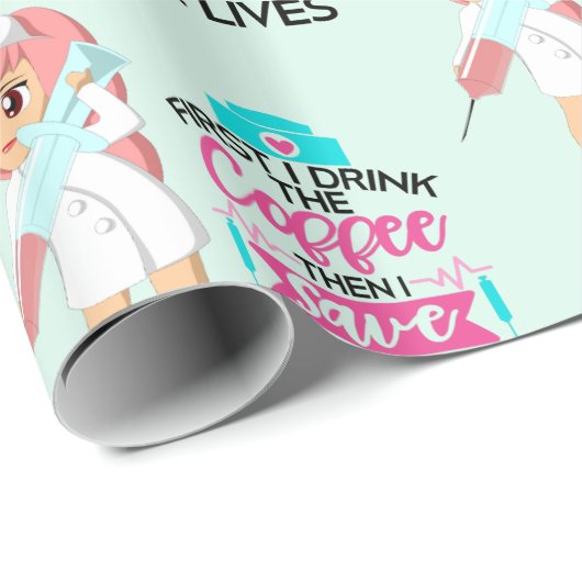 大おもしろい皮下針付ナースことわざ ラッピングペーパー (ロールコーナー)