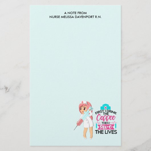 大おもしろい皮下針付ナースことわざ 便箋 (正面)