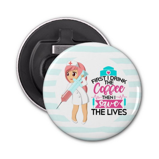 大おもしろい皮下針付ナースことわざ 栓抜き (正面)