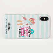 大おもしろい皮下針付ナースことわざ Case-Mate iPhoneケース (裏面(横))