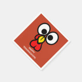 大おもしろい目の七面鳥「ハッピー・感謝祭」 スタンダードカクテルナプキン (角)