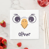 大おもしろい目の鳥顔 スタンダードランチョンナプキン (インサイチュ)