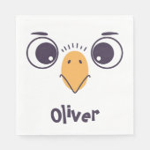 大おもしろい目の鳥顔 スタンダードランチョンナプキン (正面)