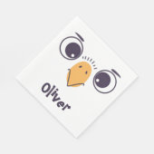 大おもしろい目の鳥顔 スタンダードランチョンナプキン (角)