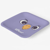 大おもしろい目の鳥顔 ペーパープレート (傾斜あり)