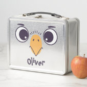 大おもしろい目の鳥顔 メタルランチボックス (インサイチュ)