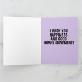 大おもしろい誕生日カード良い排便 カード (内部)