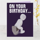 大おもしろい誕生日カード良い排便 カード (黄色い花)