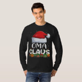 大おもしろい間サンタクロースのクリスマスパジャマスファミリーマット Tシャツ (正面フル)