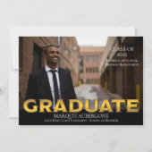 大お洒落学 | Univ Photo Graduate Black |金ゴールド 招待状 (正面)