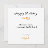 大お洒落目の金魚をテーマにしたお誕生日ケーキ カード (裏面)