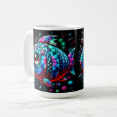 大お洒落目フローラティール(緑がかった色)ピ航海のンク コーヒーマグカップ (正面左)