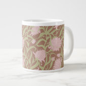 大お洒落花茶色ヴィンテージ ジャンボコーヒーマグカップ (正面右)